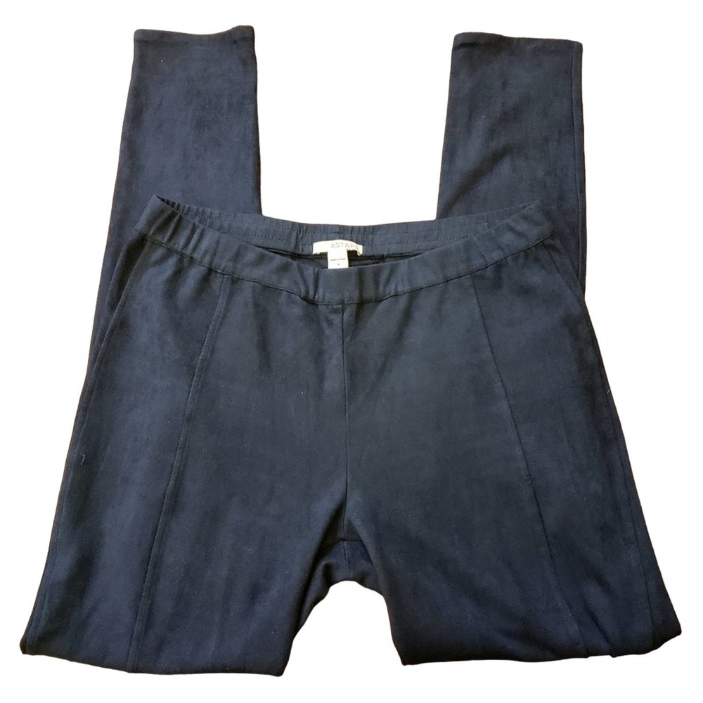 ASTARS Faux suede blue leggings size medium - Picture 1 of 4